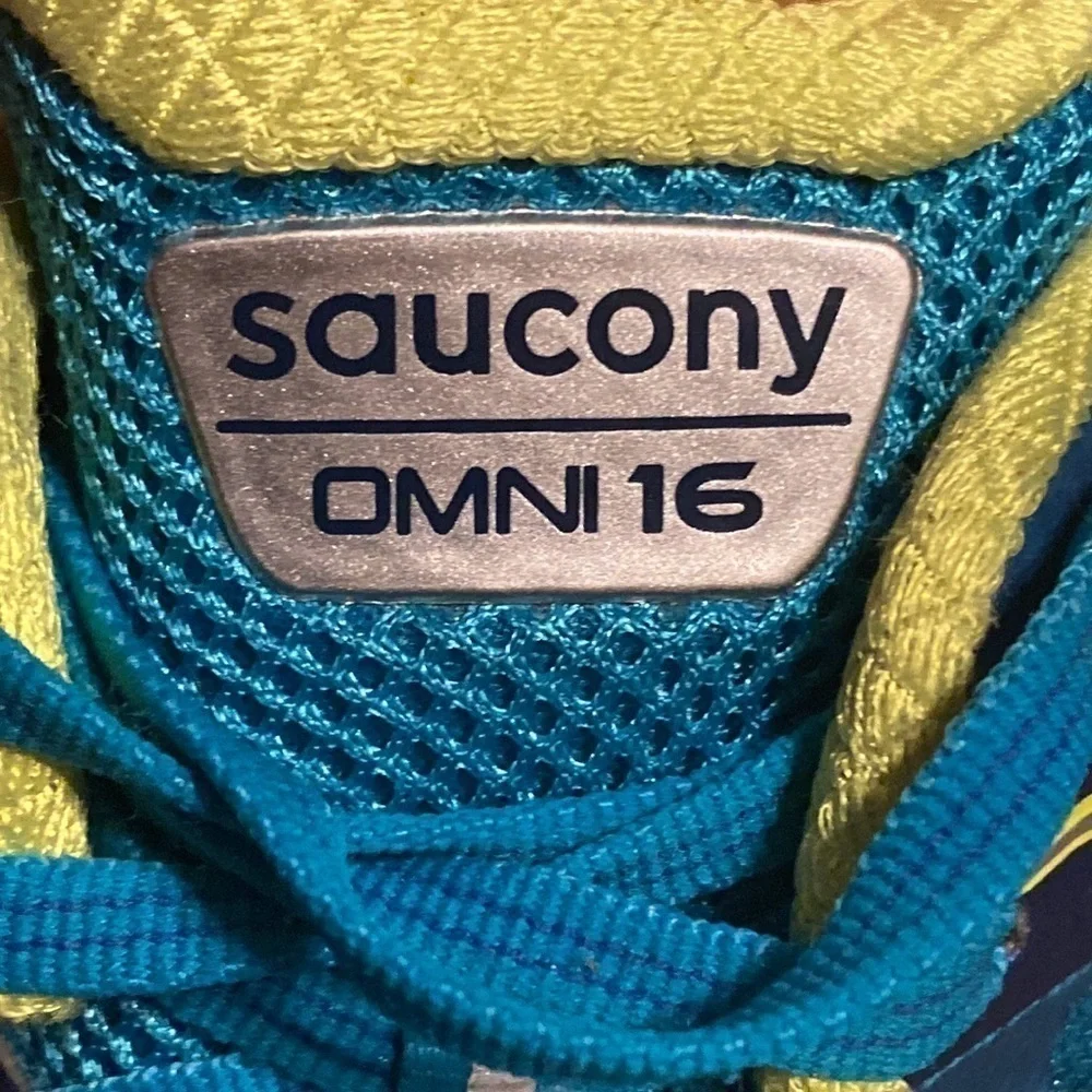 Saucony Women's Omni 16 Running Shoes, Teal/Citron, size 7